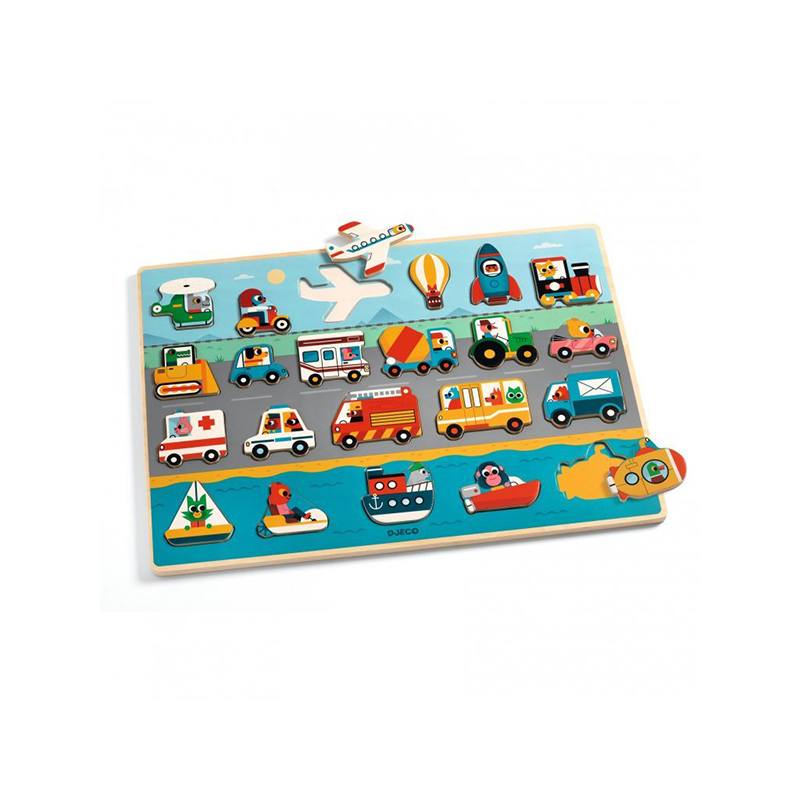 Djeco Puzzle Vroom - Imagem 1