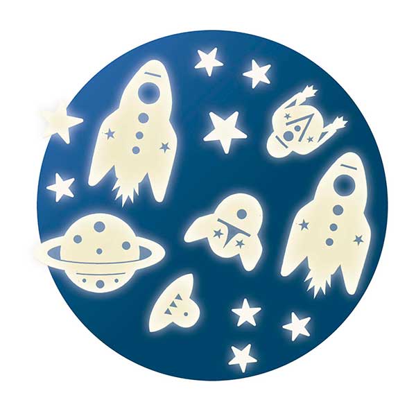 Djeco Stickers fosforescentes missão espacial - Imagem 1