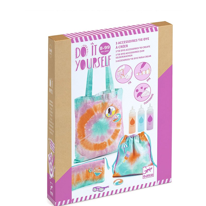 Djeco Diy Bolsa, Bolsita y Estuche Tie Dye