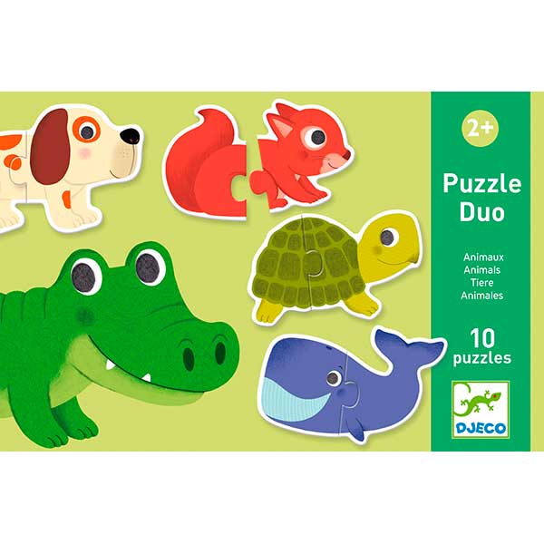 Djeco Educacional Puzzle Duo Animals - Imagem 1