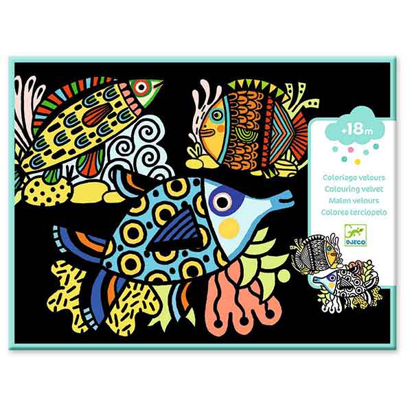 Djeco Velvet Fish Coloring Game - Imagem 1