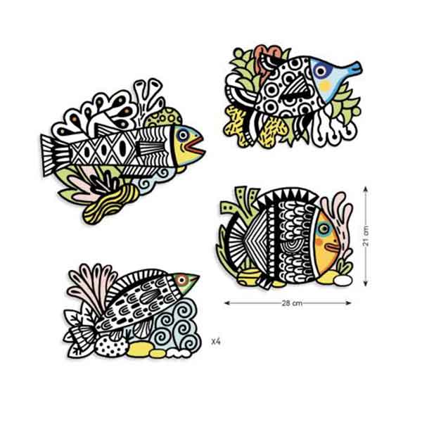 Djeco Velvet Fish Coloring Game - Imagem 1