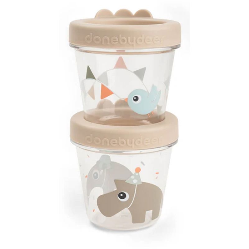 Done By Deer Pack de 2 recipientes para comida de bebé - Celebration - Arena