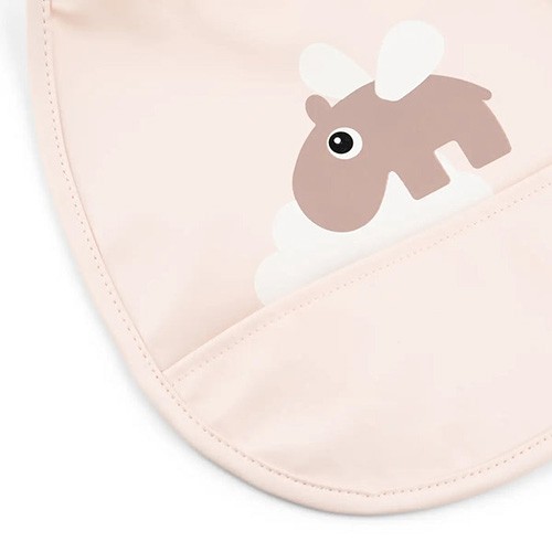 Pack de 2 Baberos con Bolsillo Pequeño Happy Clouds Rosa - Imagen 