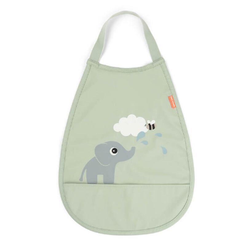 Done By Deer Babero infantil con bolsillo Verde