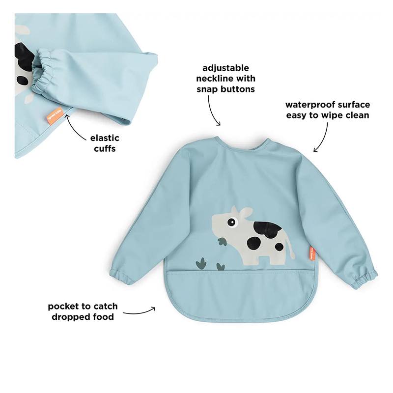 Babero con Bolsillo y Mangas Tiny Farm Azul Done By Deer - Imagen 1