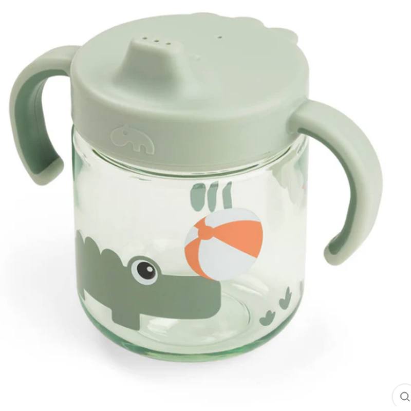 Done By Deer Taza con boquilla de Aprendizaje 2 asas - Parque infantil - Verde