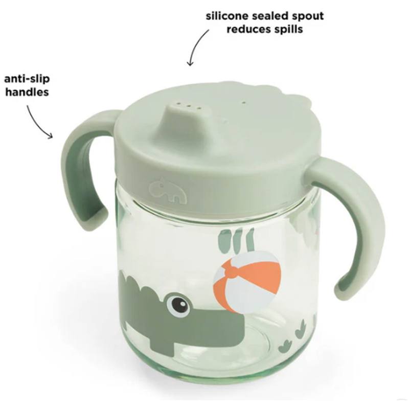 Done By Deer Taza con boquilla de Aprendizaje 2 asas - Parque infantil - Verde - Imagen 1