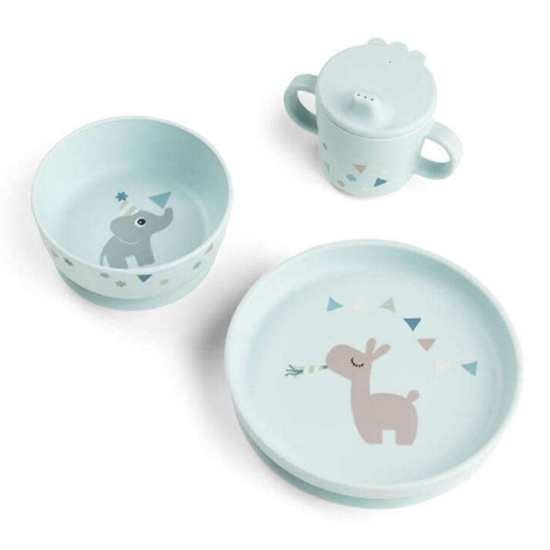 Done By Deer Set Vajilla Infantil Foodie con ventosa Azul