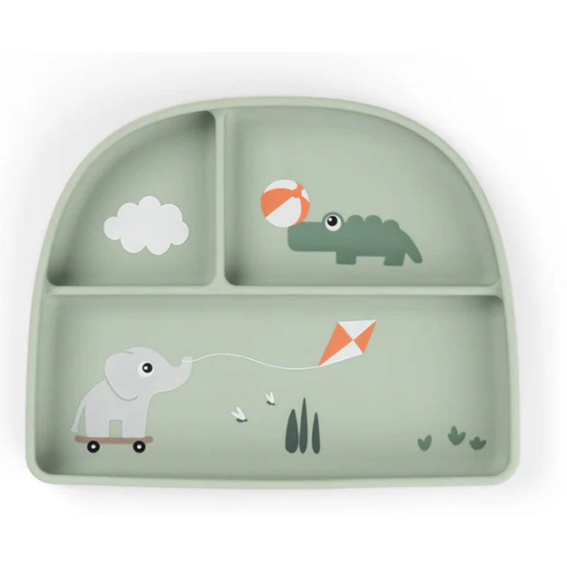 Done By Deer Plato de compartimentos Stick and Stay - Parque infantil - Verde