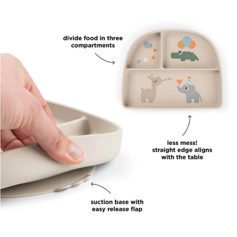 Done By Deer Plato Compartimento Stick and Stay - Celebración - Arena - Imagen 1