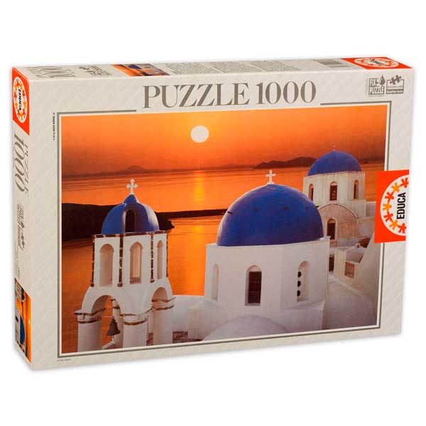 Puzzle 1000p Atardecer en Santorini - Imagen 1