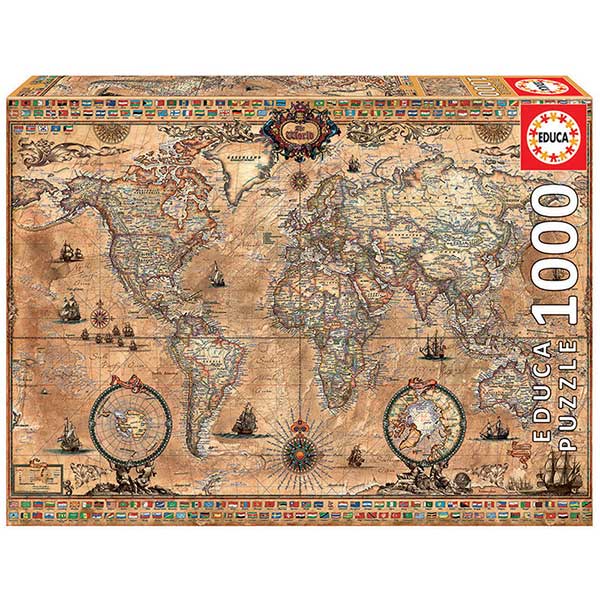 Puzzle 1000P Mapa Mundial - Imagem 1