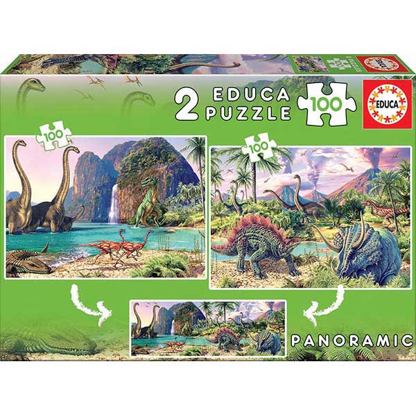 Puzzle 2x100 Dino World