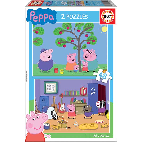 Puzzle 2x48 Peppa Pig - Imagen 1