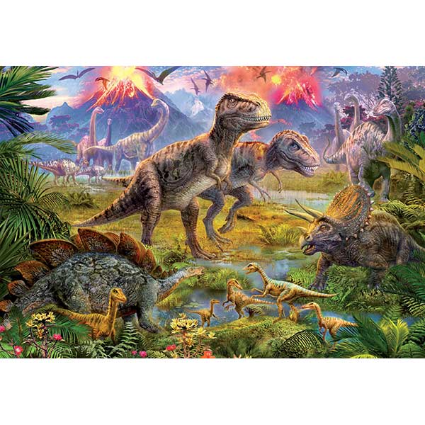 Puzzle 500P Encontro De Dinossauro - Imagem 1