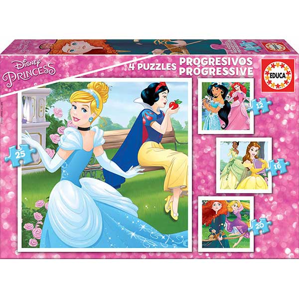 Puzzle 12+16+20+25 Princeses Disney - Imatge 1