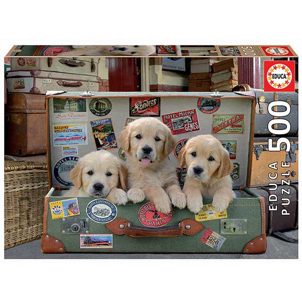Puzzle 500p Cachorros Equipaje - Imagen 1