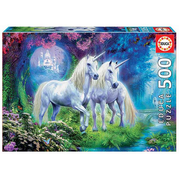 Puzzle 500p Unicornios en el Bosque - Imagen 1