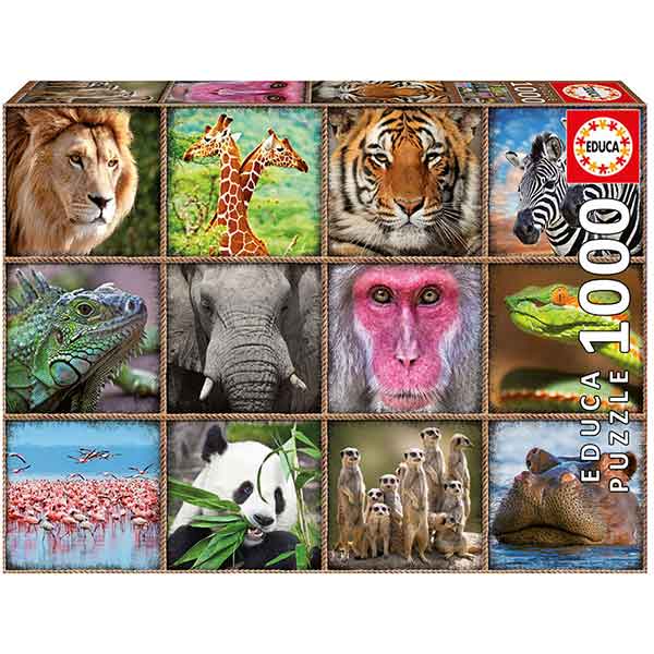 Puzzle 1000p Collage Animales Salvajes - Imagen 1