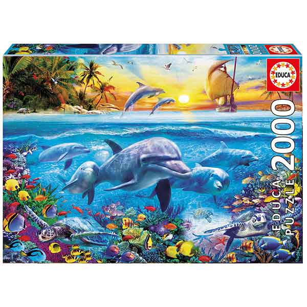 Puzzle 2000p Familia Delfines - Imagen 1