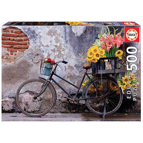 Puzzle 500p Bicicleta amb Flors - Imatge 1