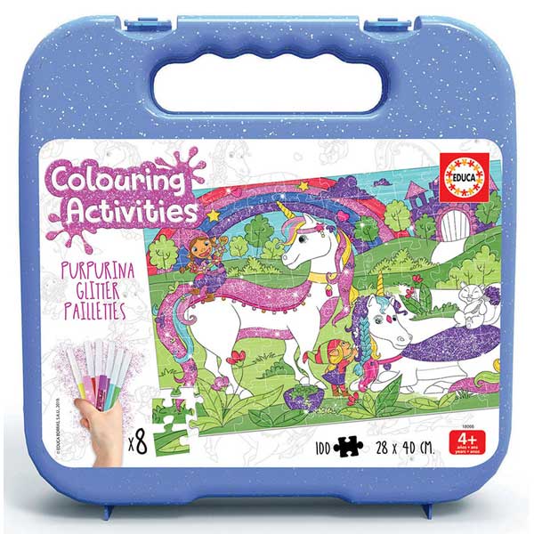 Maleta Puzzle 100p para Colorear Unicornio - Imagen 1