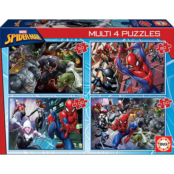 Multi 4 Puzzles 50+80+100+150p Spiderman - Imagen 1