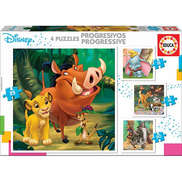 Disney Puzzle Progressivo 12+16+20+25P Animais - Imagem 1