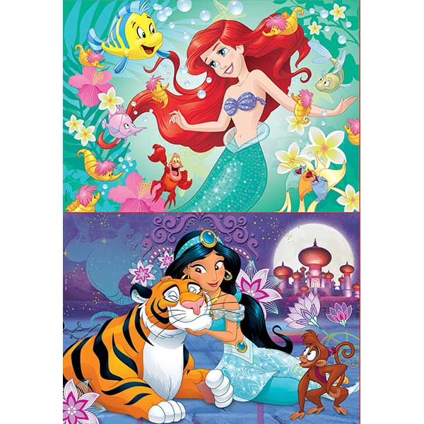 Disney Puzzle 2X48P Ariel E Jasmine - Imagem 1