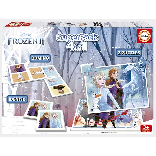 Frozen Jogo de Tabuleiro Superpack 4en1 Educacional - Imagem 1