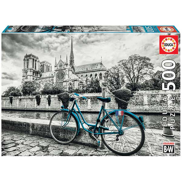 Puzzle 500p Bicicleta a Notre Dame - Imatge 1