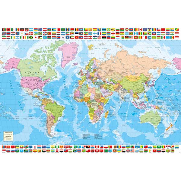 Puzzle 1500p Mapa-múndi Político - Imagem 1
