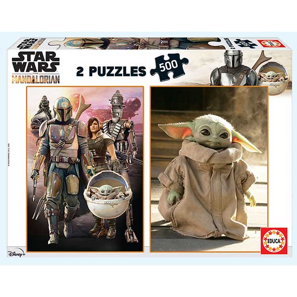 Puzzle 2x500p Baby Yoda Mandaloriano - Imagem 1