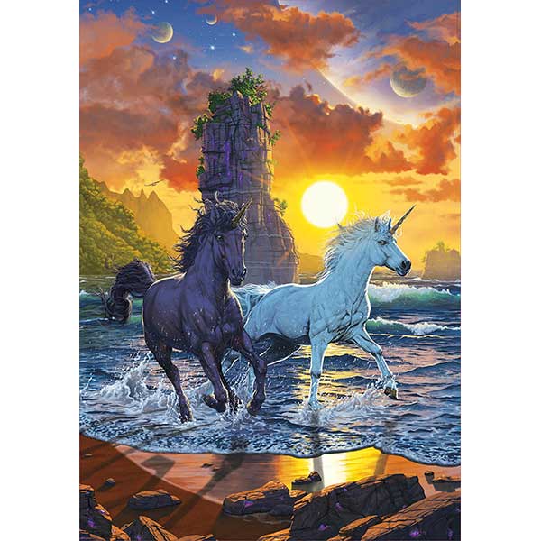 Puzzle 1000p Unicornios en la Playa, Vincent Hie - Imagen 1
