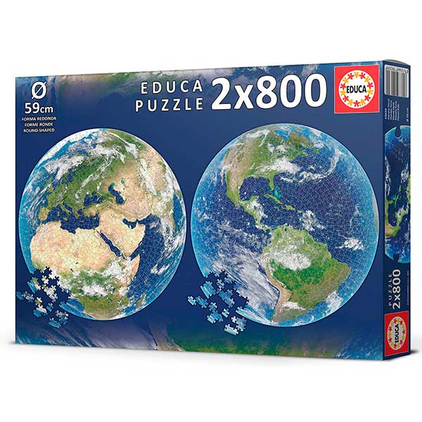 Round Puzzle 2x800p Planeta Terra - Imagem 4