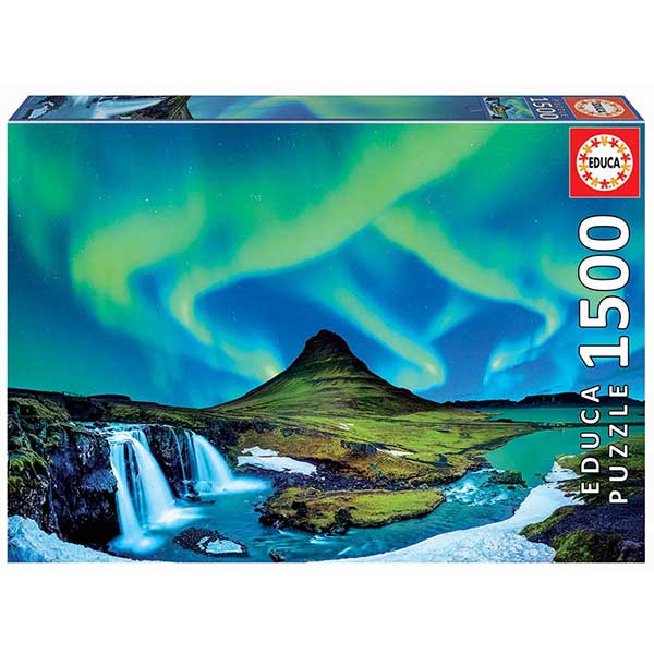 Puzzle 1500p Aurora Boreal Islàndia - Imatge 1