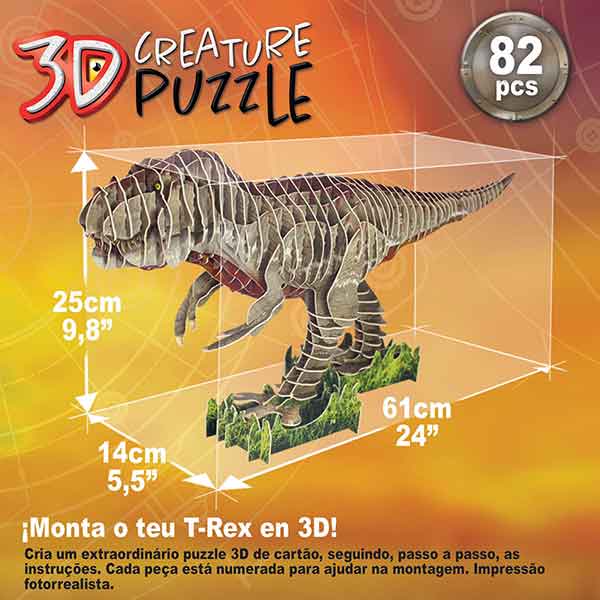 Puzzle T-Rex 3D Creature - Imagen 2