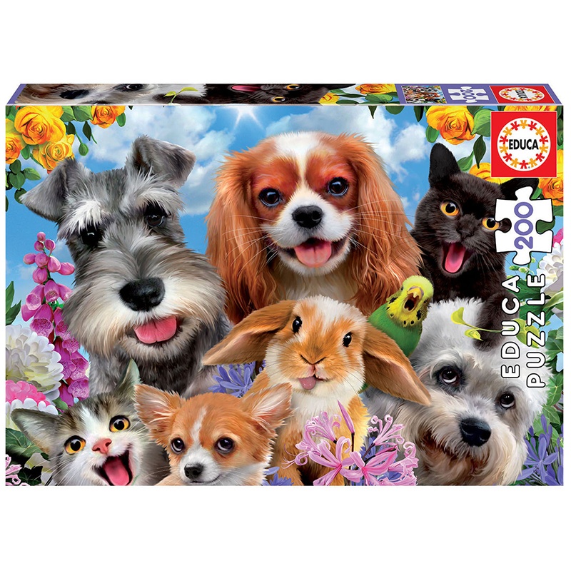 Puzzle 200p Selfie de Mascotas - Imagen 1