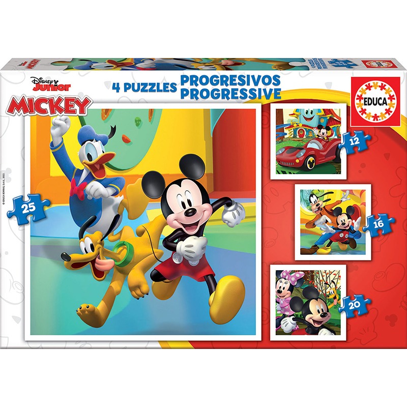 Mickey Quebra-cabeça Progressivos 12+16+20+25p - Imagem 1