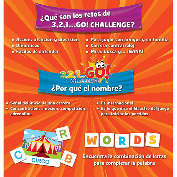 3,2,1 GO Challenge Words - Educa Borras