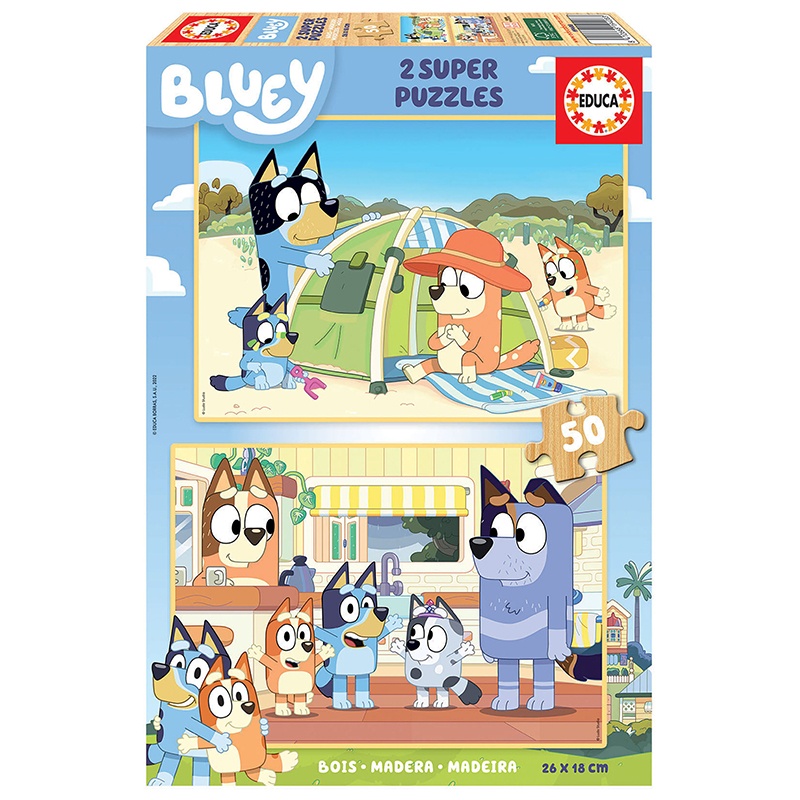 Bluey Puzzle Fusta 2x50p - Imatge 1