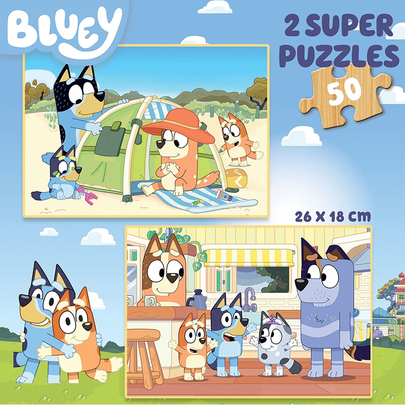 Bluey Puzzle Madera 2x50p - Imatge 1