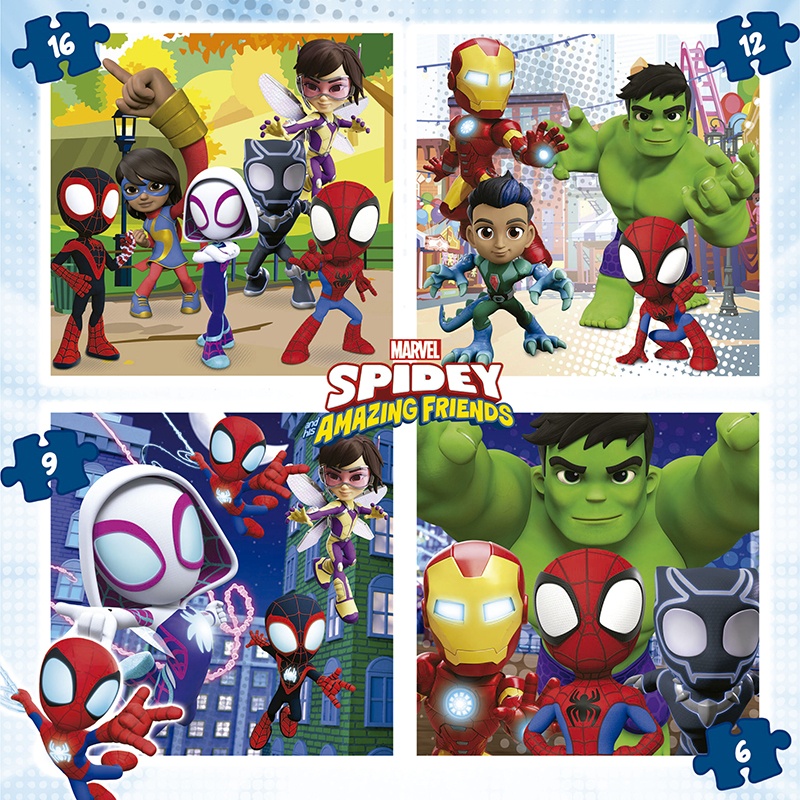 Spidey Maleta Puzzles Progresivos 6+9+12+16p - Imagen 