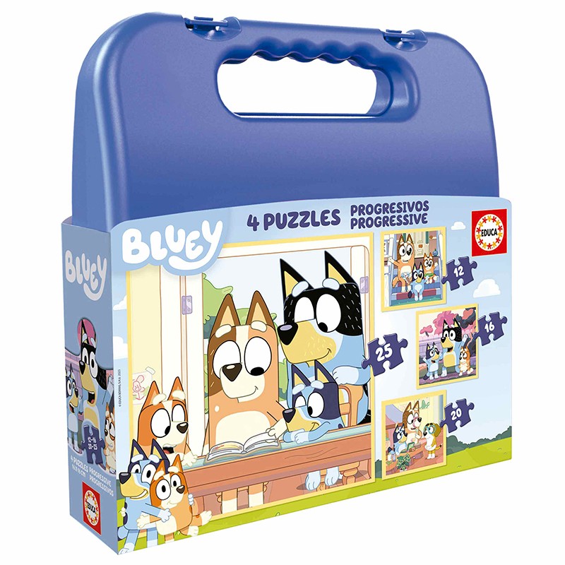 Bluey Maleta Puzzles Progresivos 12+16+20+25p - Imagen 1