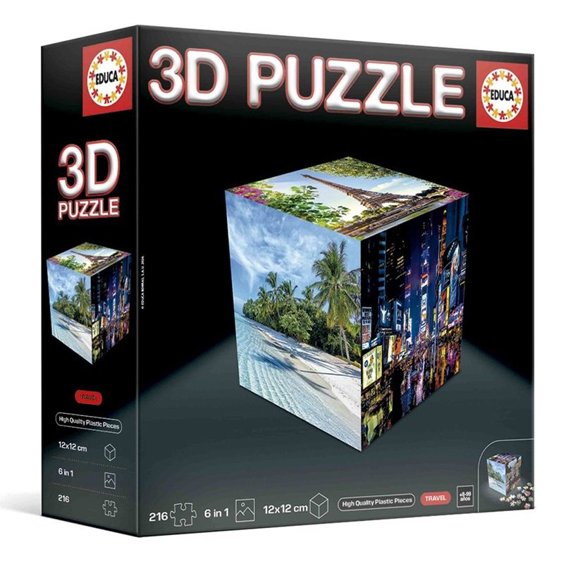Educa Puzzle 3D Cube 2 Viagens