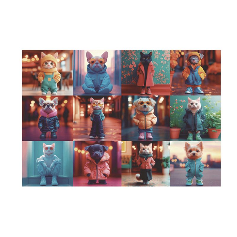 Puzzle Animales de Moda 200p - Imagen 1