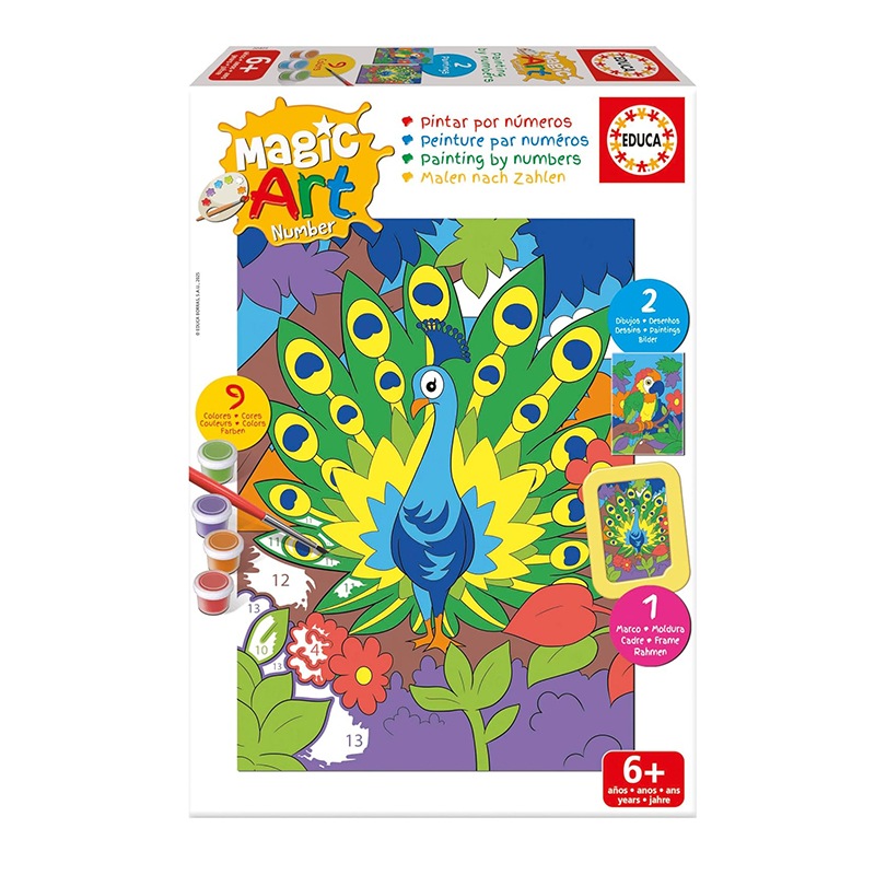 Magic Art Pintar por Números Pavo Real y Loro