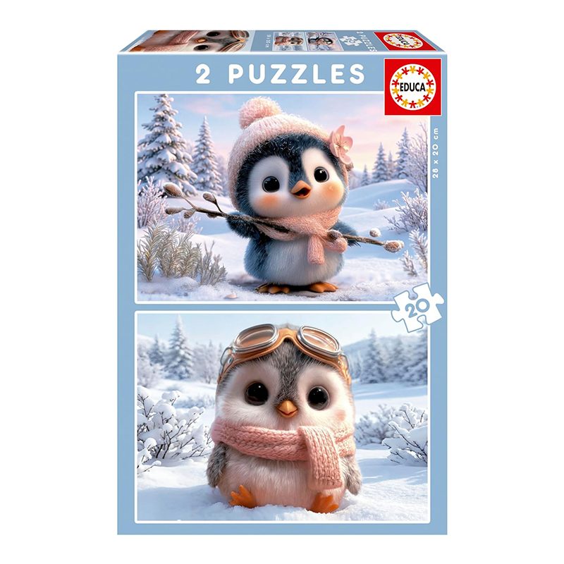 Puzzle 2x20p Pingüinos Adorables