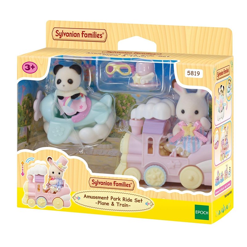 Sylvanian Families Crème e Erin no Comboio e Avião